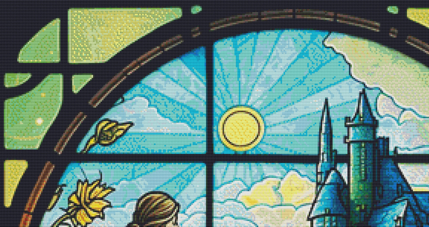 WoZ Stained-Glass 1 cross stitch pattern by SphinxDesignStudio