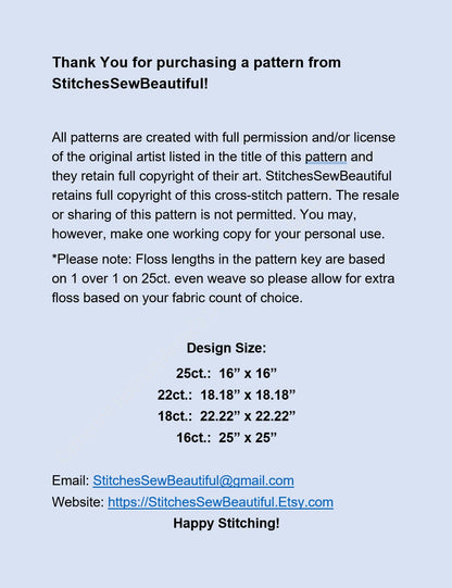 WoZ Stained-Glass 3 cross stitch pattern by SphinxDesignStudio