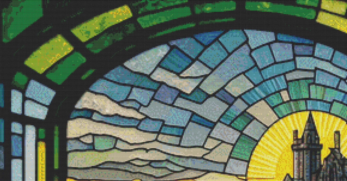 WoZ Stained-Glass 3 cross stitch pattern by SphinxDesignStudio