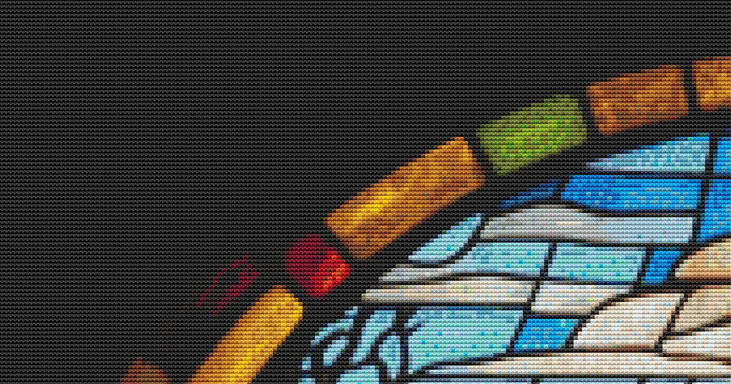 WoZ Stained-Glass 4 cross stitch pattern by SphinxDesignStudio