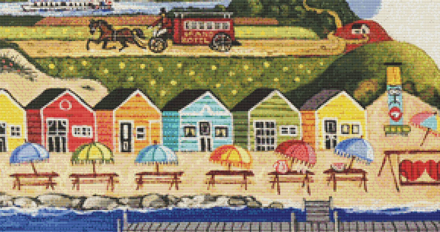 Summer Cottages cross stitch pattern by Patrick Gauthier