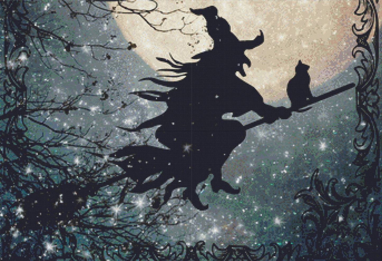 Hocus Pocus Witch cross stitch pattern by IvyCottageHome