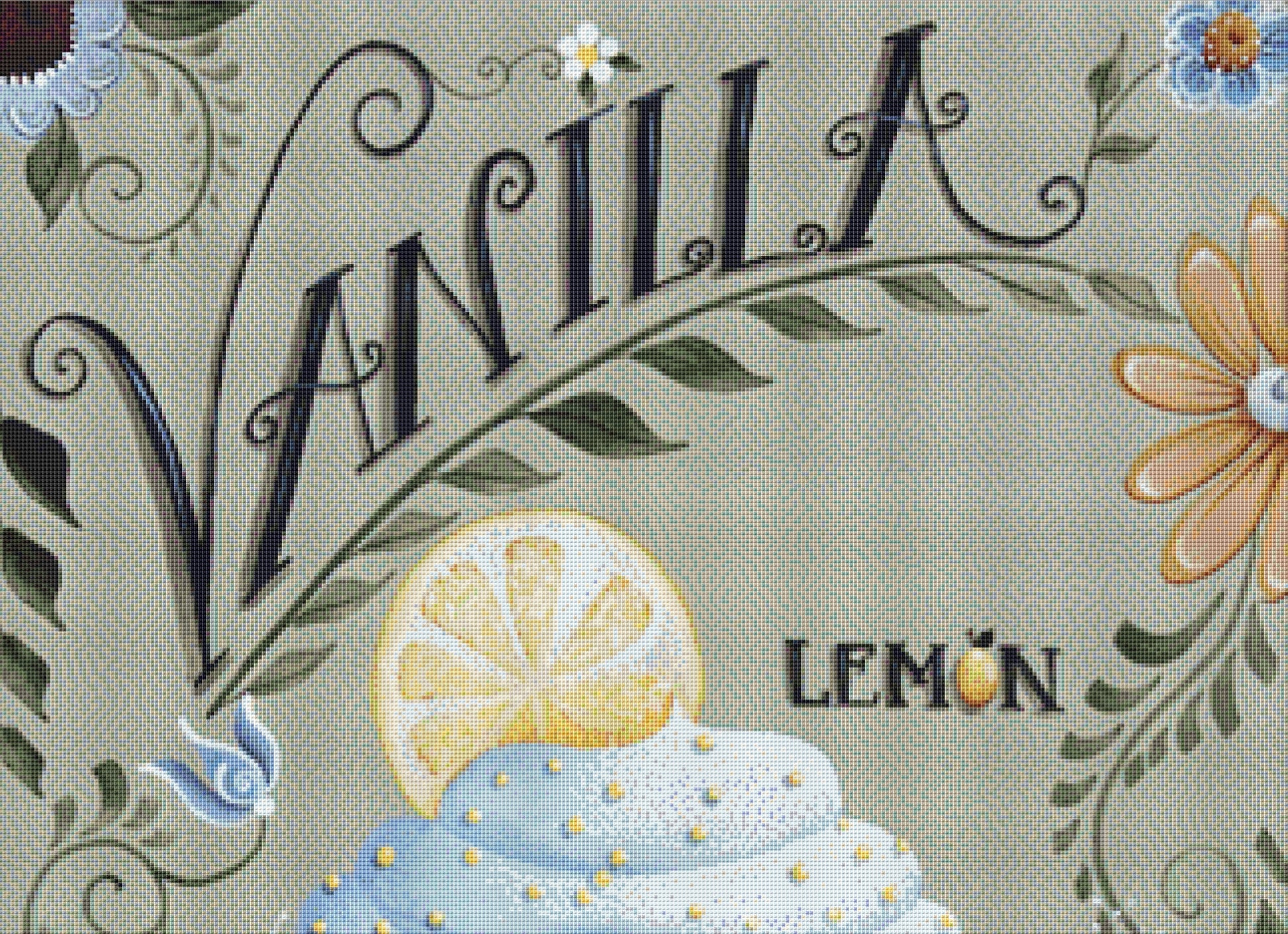 Vanilla Lemon Cupcake cross stitch pattern by Catherine Holman/Ansada Licensing Group, LLC