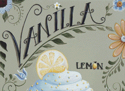 Vanilla Lemon Cupcake cross stitch pattern by Catherine Holman/Ansada Licensing Group, LLC