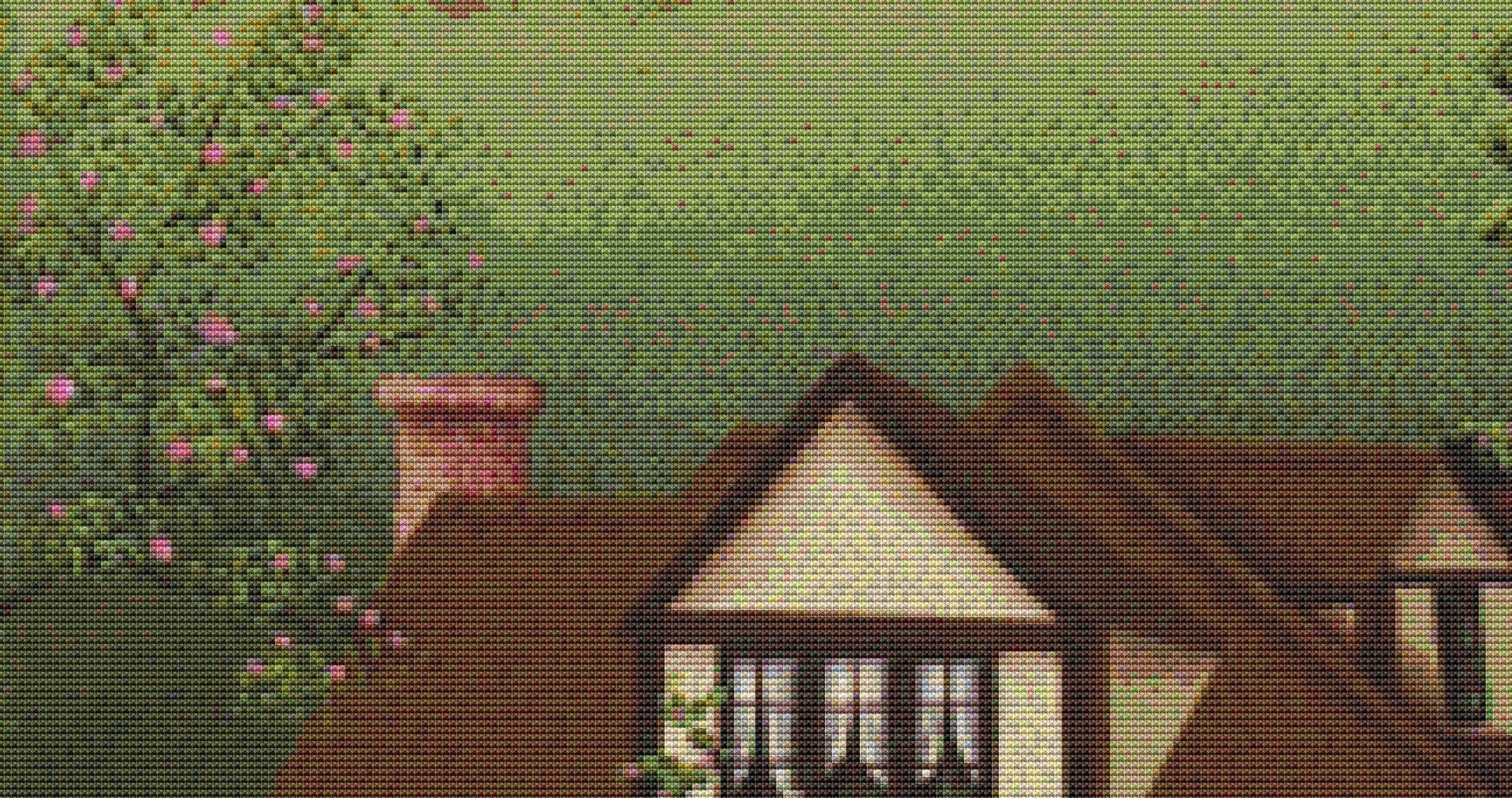 Fairy Cottage cross stitch pattern by Catherine Holman/Ansada Licensing Group, LLC