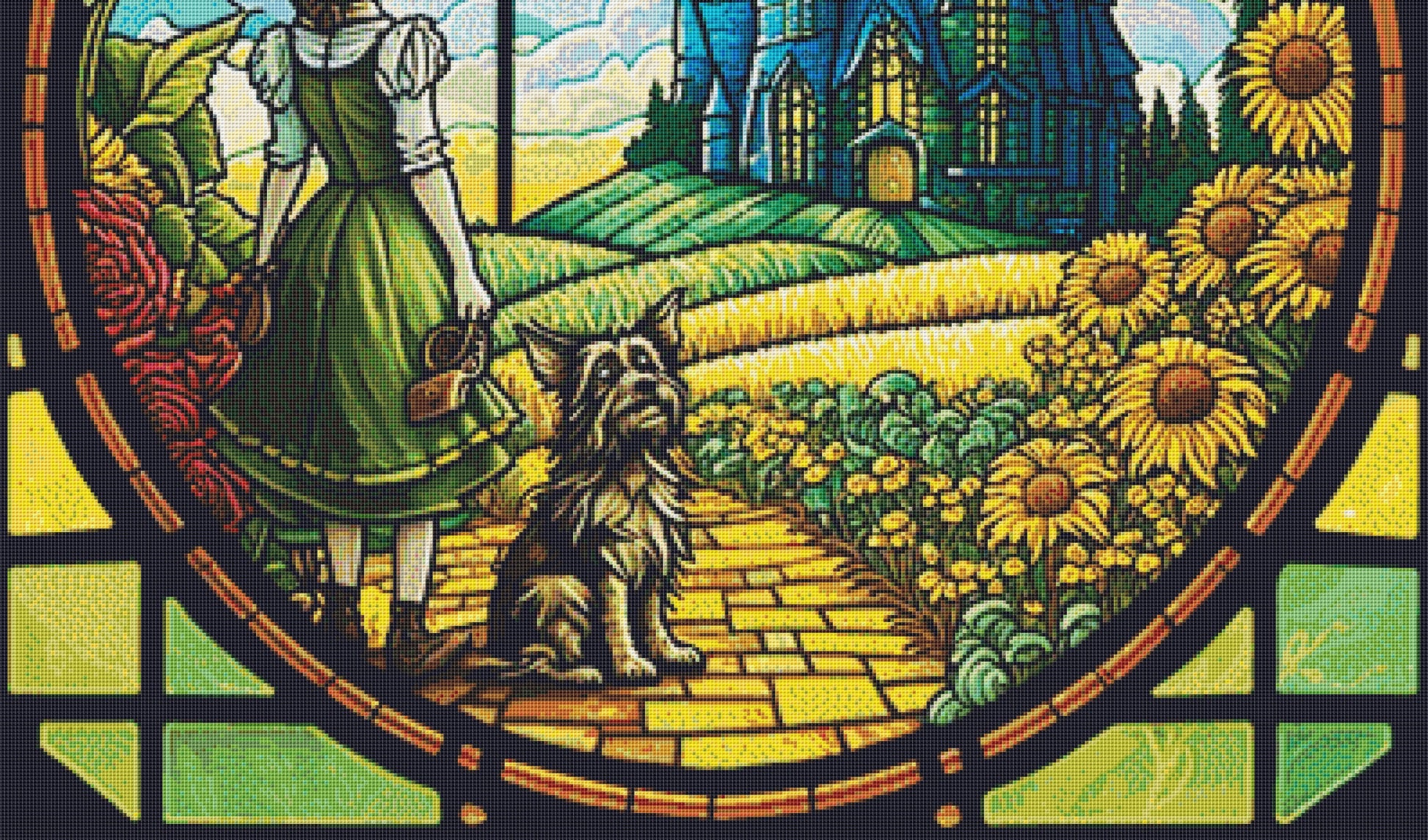 WoZ Stained-Glass 1 cross stitch pattern by SphinxDesignStudio