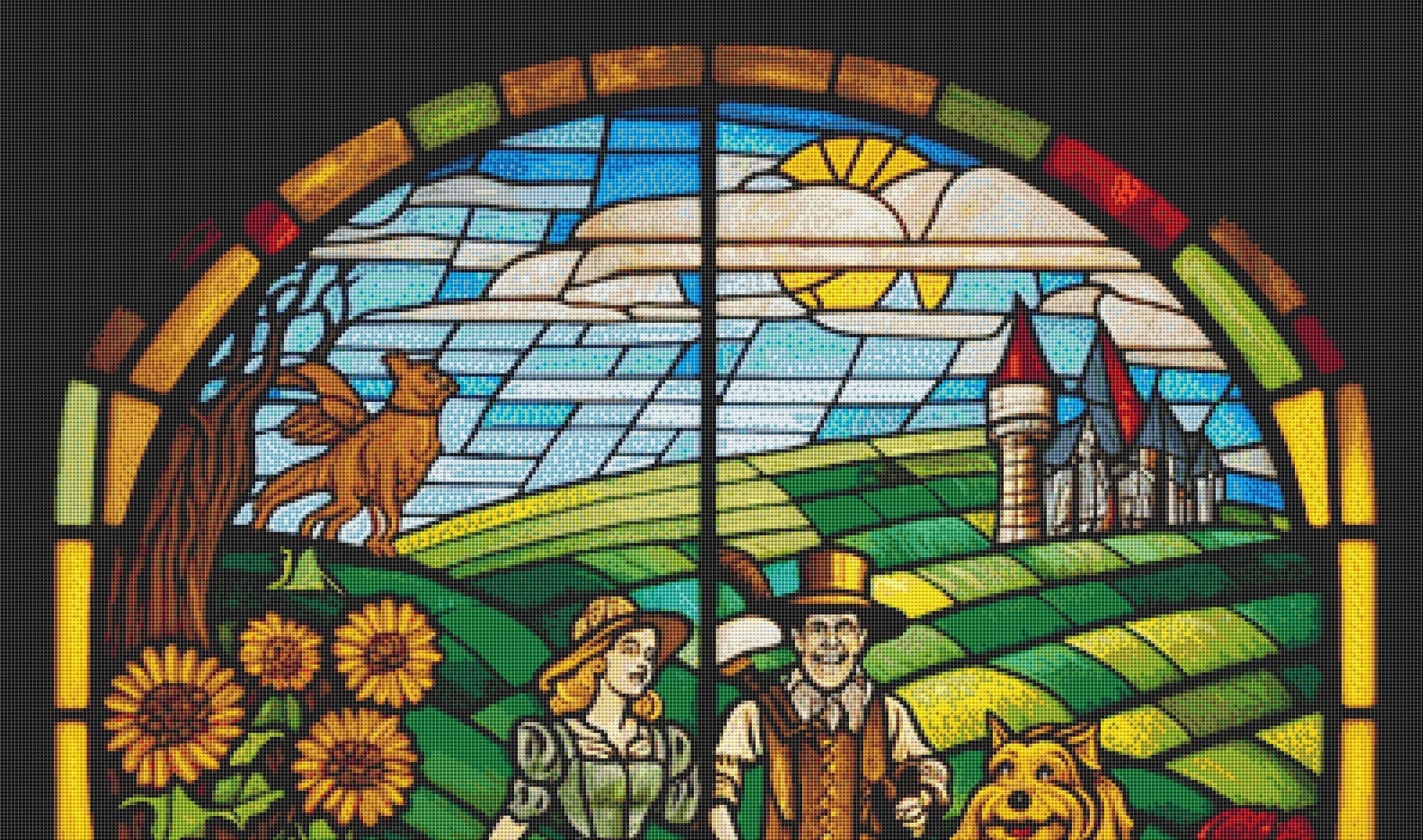 WoZ Stained-Glass 4 cross stitch pattern by SphinxDesignStudio