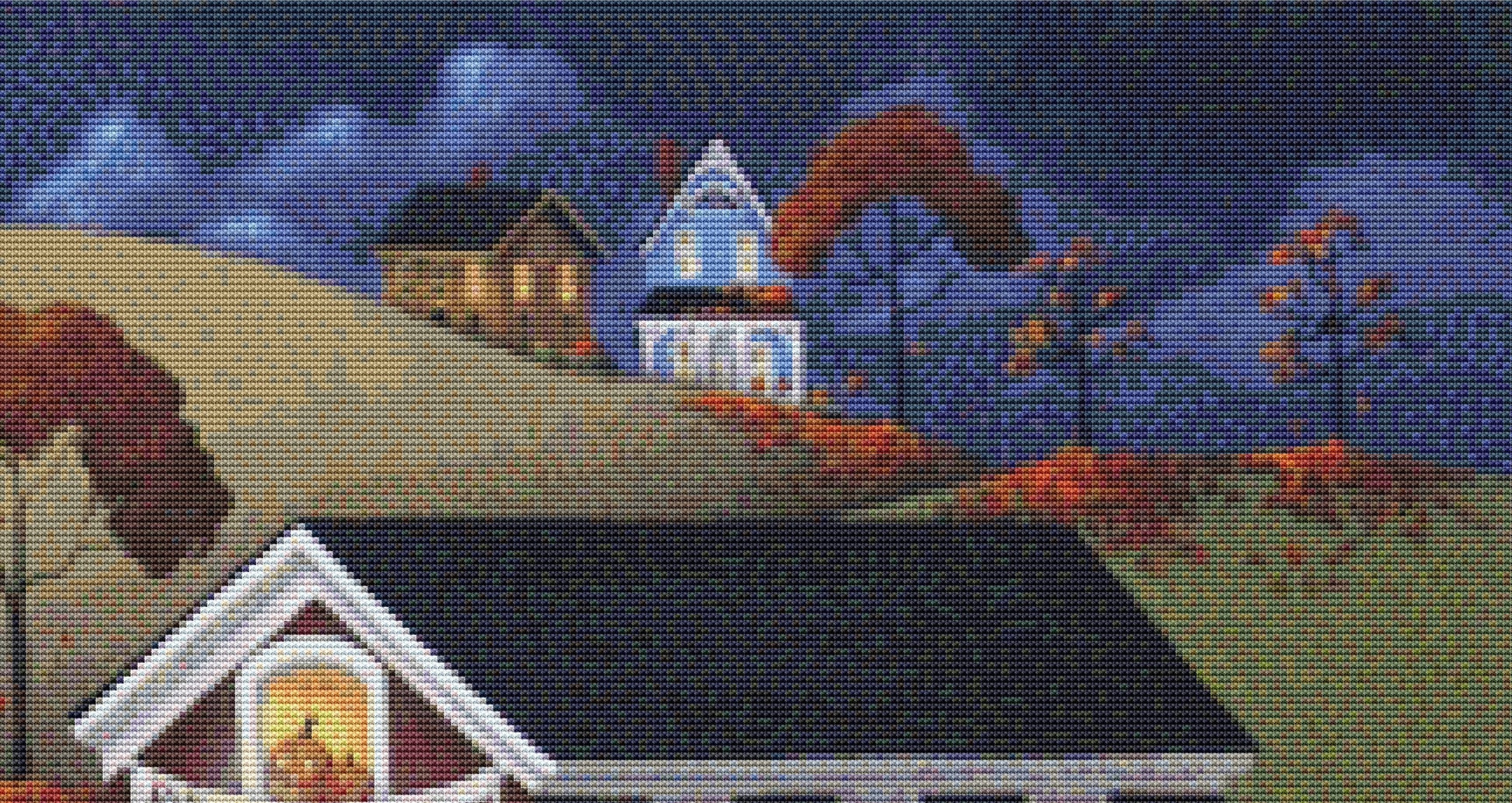 Annual Autumn Barn Dance & Hayride cross stitch pattern by Catherine Holman/Ansada Licensing Group, LLC.