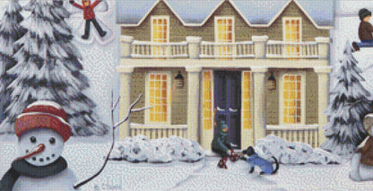 Chimney Smoke and Cheery Folk counted cross stitch pattern by Catherine Holman/Ansada Licensing Group, LLC