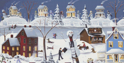 Chimney Smoke and Cheery Folk counted cross stitch pattern by Catherine Holman/Ansada Licensing Group, LLC