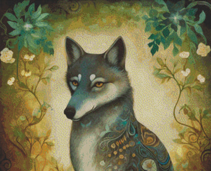 Grey Wolf cross stitch pattern by DutchLadyMysticArt