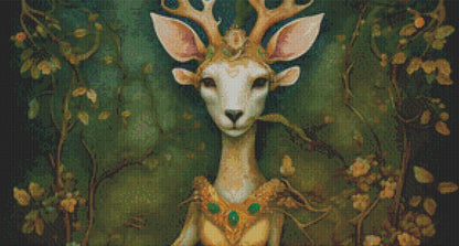 White Deer cross stitch pattern by DutchLadyMysticArt