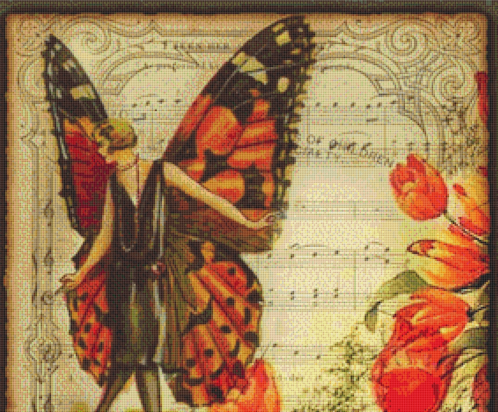 Girl Butterfly 1 counted cross Stitch Pattern by SharmStudio