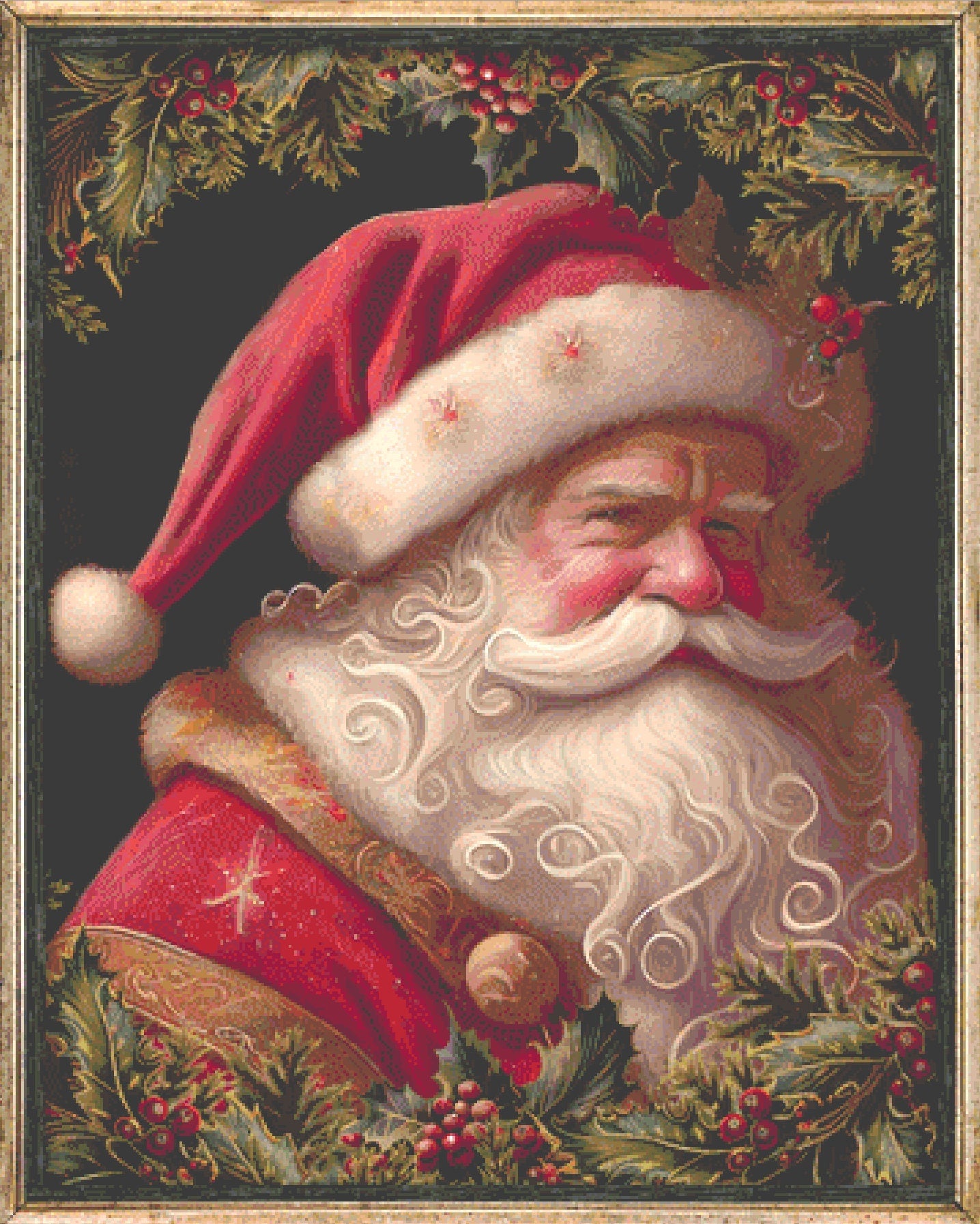Tole Santa cross stitch pattern by IvyCottageHome