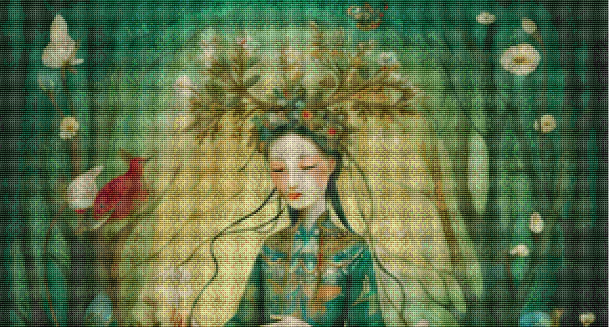 Wise Woman cross stitch pattern by DutchLadyMysticArt