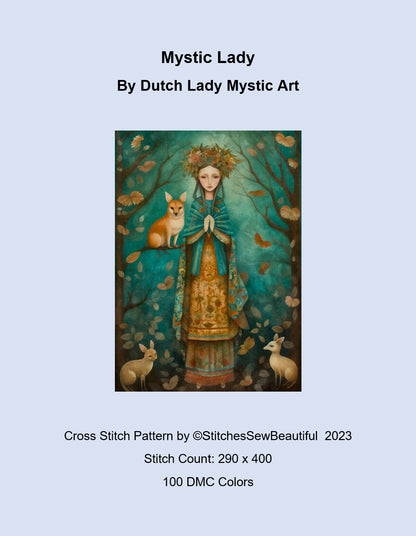 Mystic Lady cross stitch pattern by DutchLadyMysticArt
