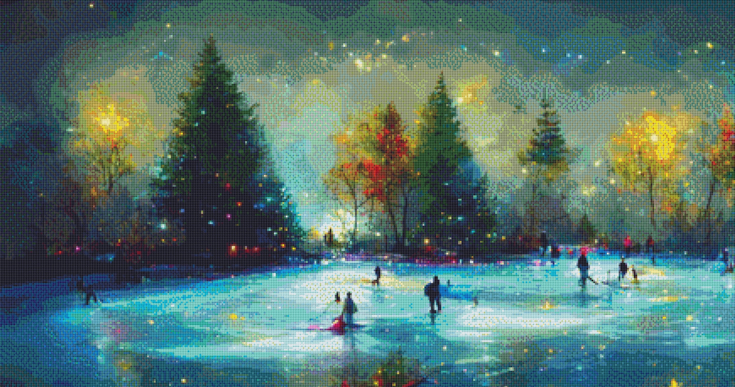 Ice Skating Magic counted cross stitch pattern by White Fields Design
