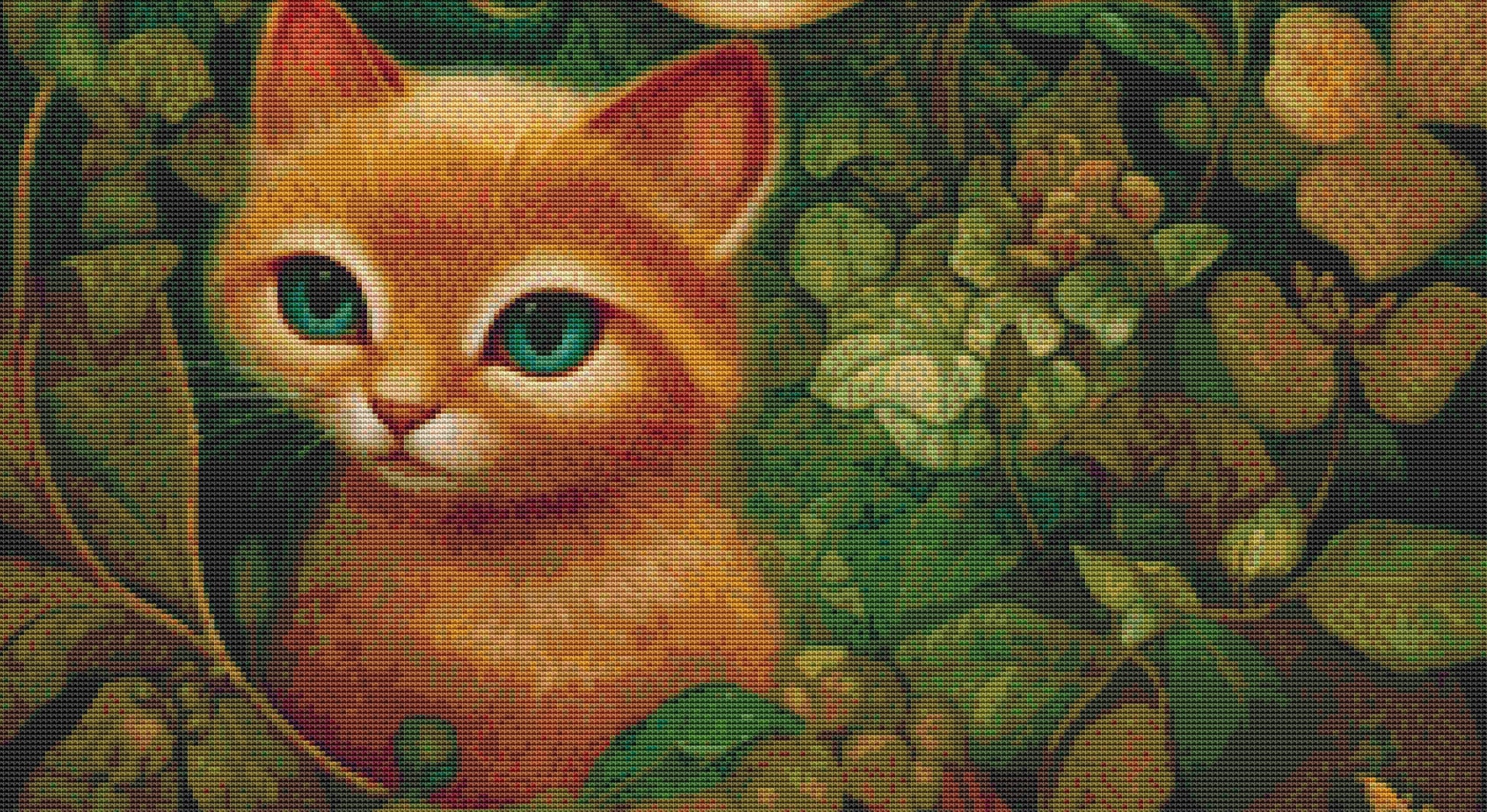 Mystical Cat Girl 1 cross stitch pattern by DutchLadyMysticArt