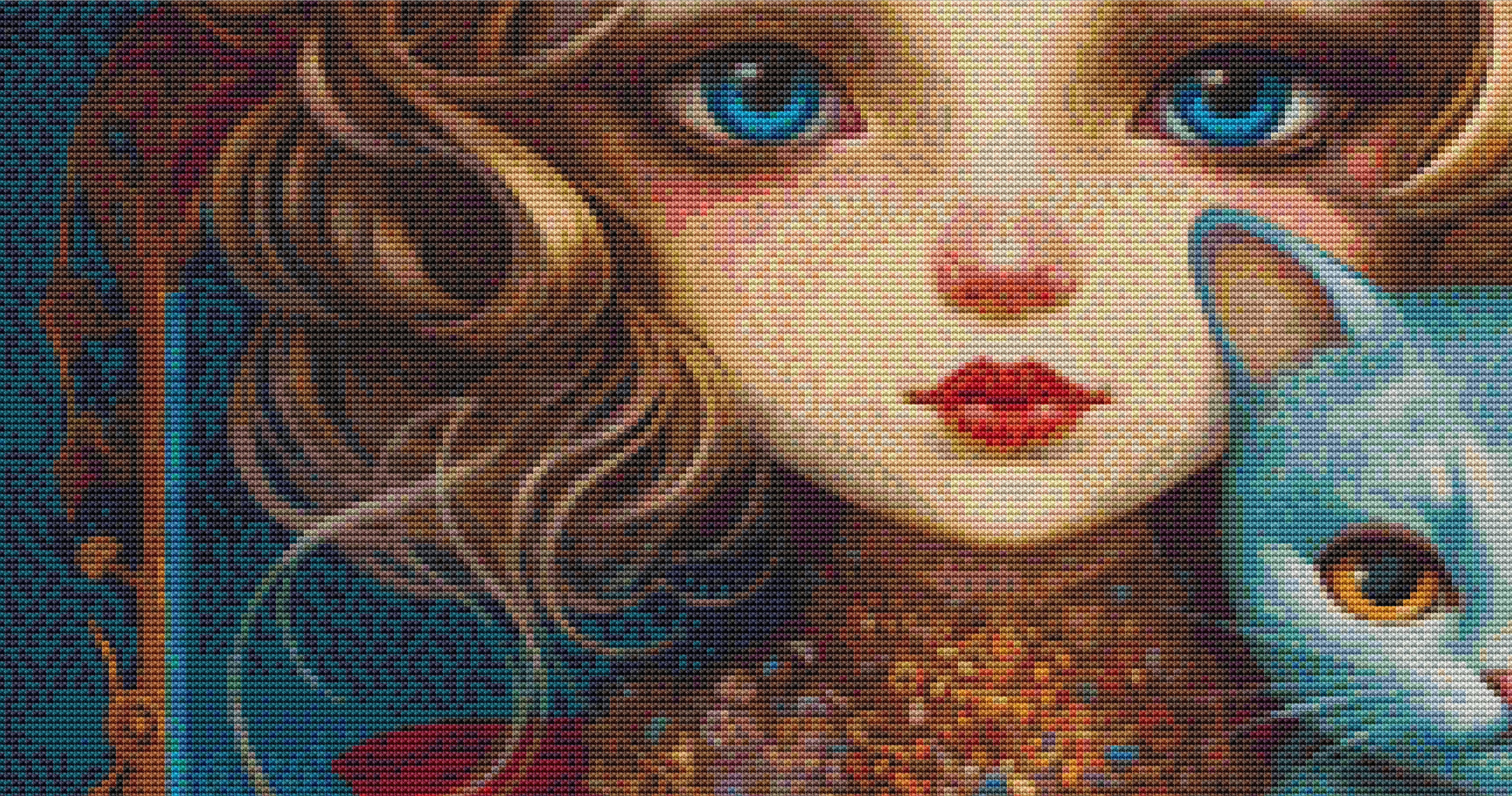 Mystical Cat Girl 3 cross stitch pattern by DutchLadyMysticArt