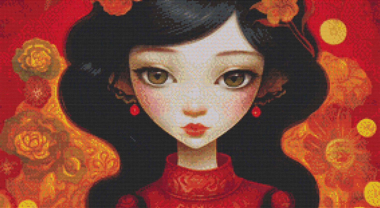 Mystical Cat Girl 4 cross stitch pattern by DutchLadyMysticArt