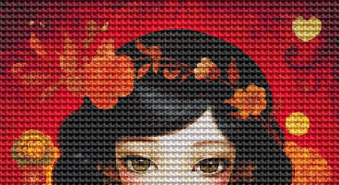 Mystical Cat Girl 4 cross stitch pattern by DutchLadyMysticArt