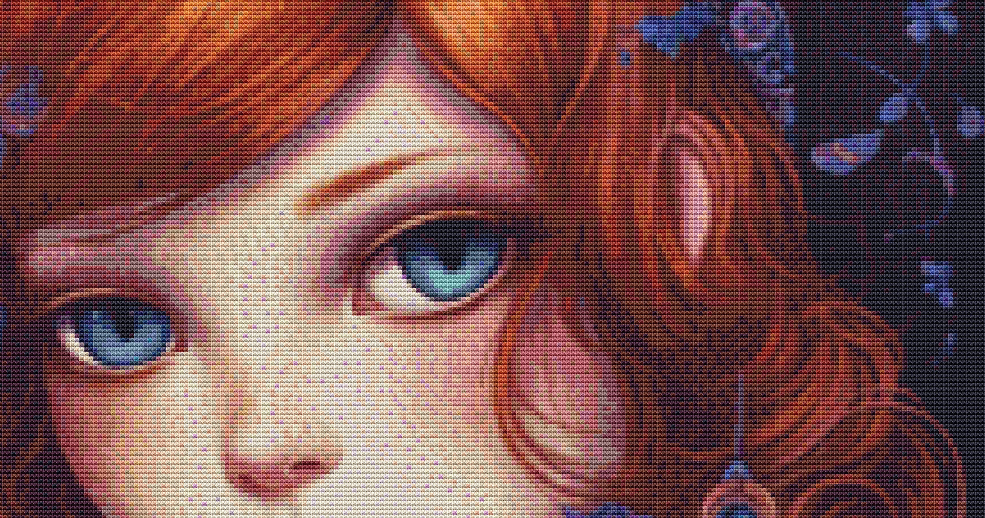 Mystical Cat Girl 5 cross stitch pattern by DutchLadyMysticArt