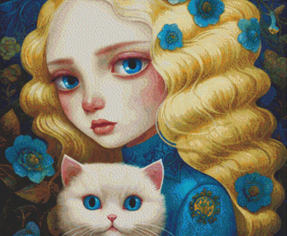 Mystical Cat Girl 6 cross stitch pattern by DutchLadyMysticArt
