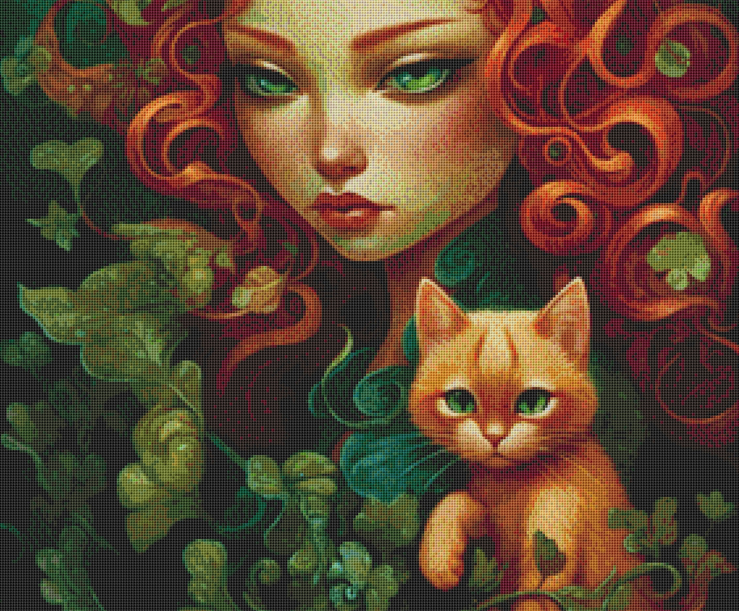 Mystical Cat Girl 10 cross stitch pattern by DutchLadyMysticArt