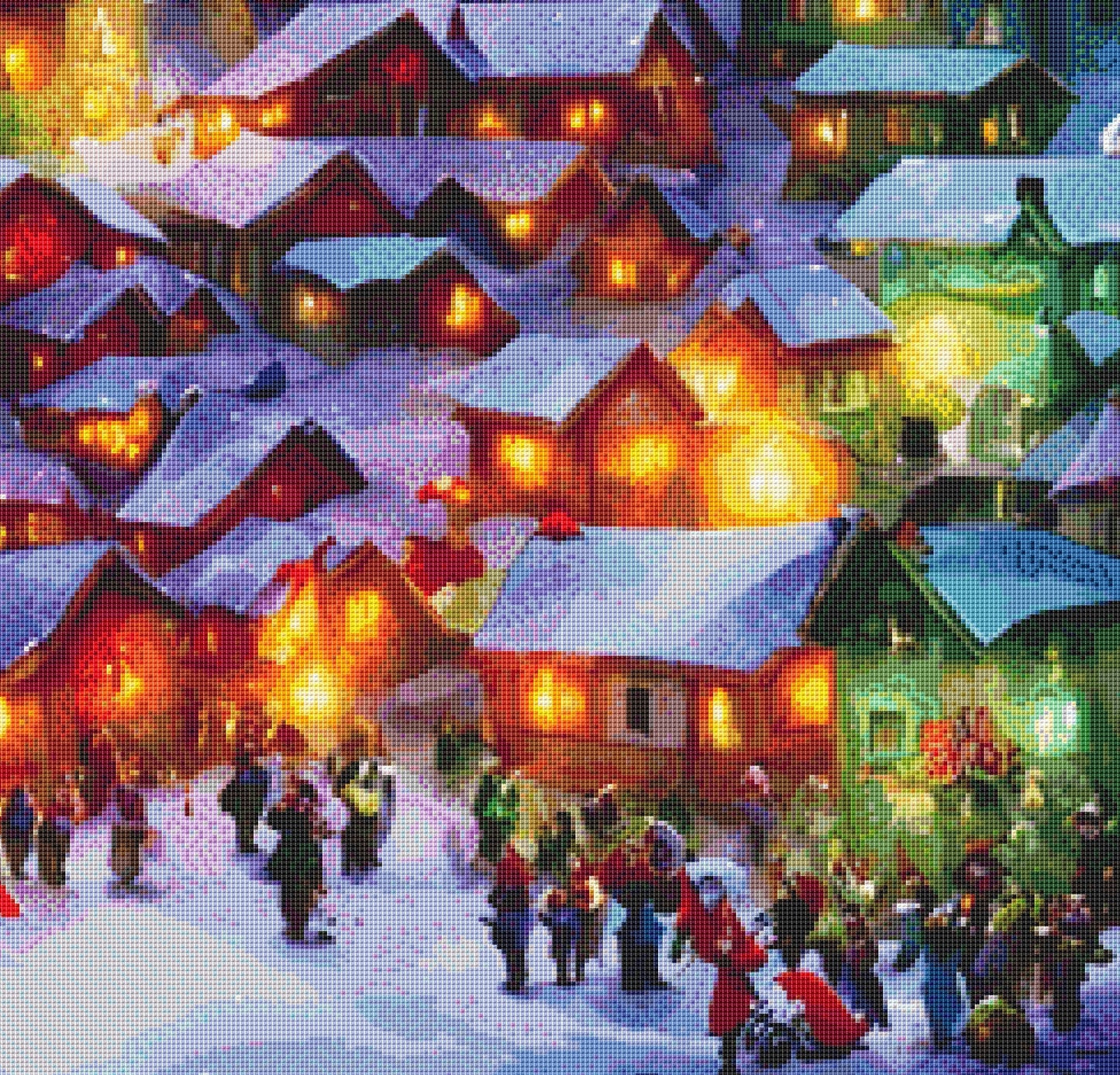 Christmas Light Village ©Adobe Ext. License cross stitch pattern by StitchesSewBeautiful