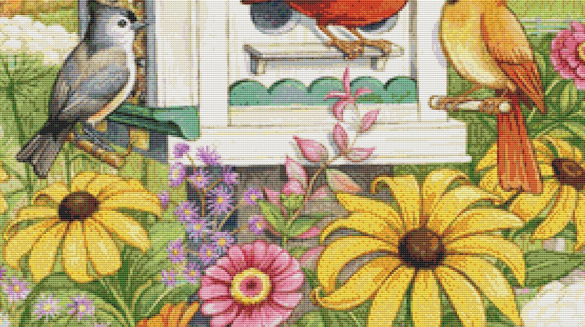 Bird House cross stitch pattern by Rose Mary Berlin/Ansada Art Licensing Group, LLC