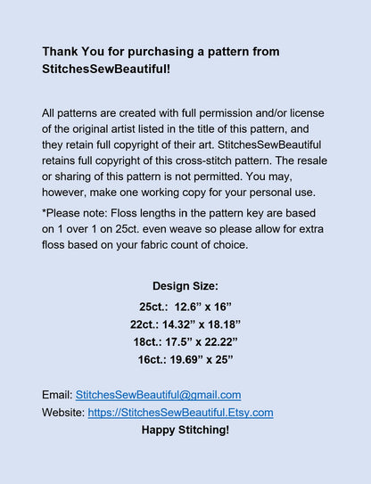 Santa Pays a Visit cross stitch pattern by Joseph Holodook/Porterfields Fine Art Licensing