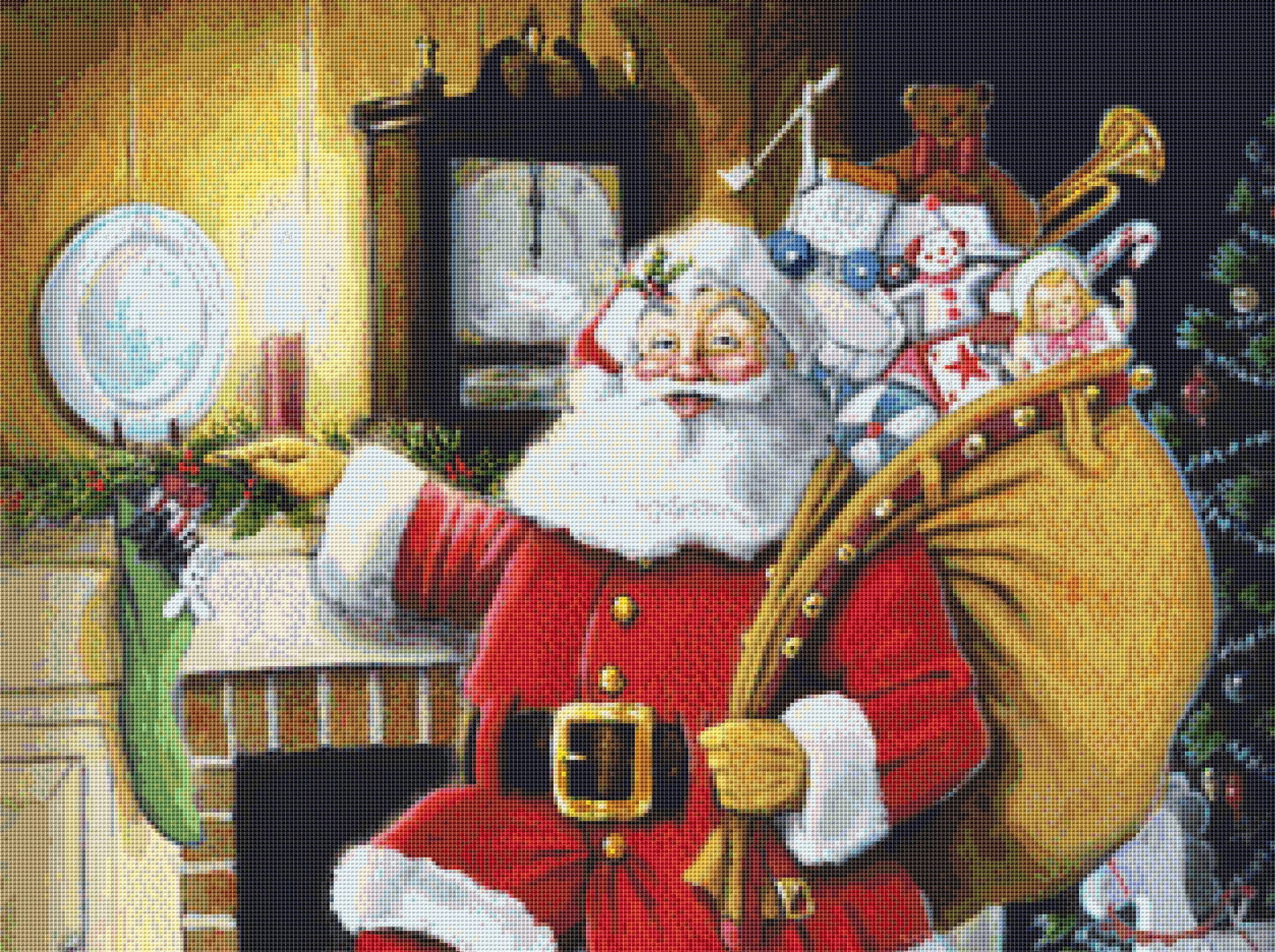Santa Pays a Visit cross stitch pattern by Joseph Holodook/Porterfields Fine Art Licensing