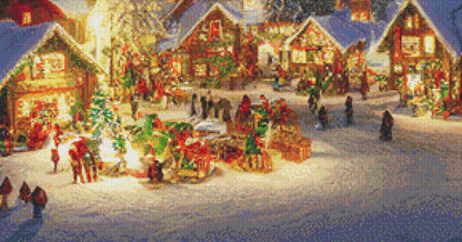North Pole Under Northern Lights counted cross stitch pattern by White Fields Design