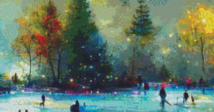 Ice Skating Magic counted cross stitch pattern by White Fields Design