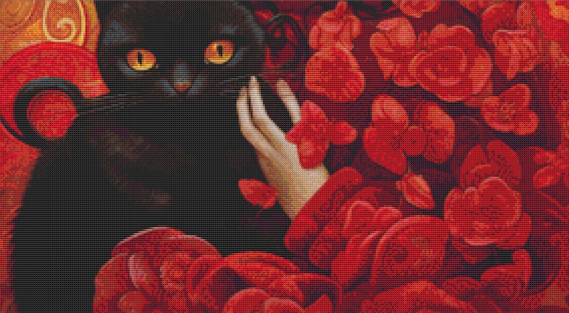 Mystical Cat Girl 2 cross stitch pattern by DutchLadyMysticArt