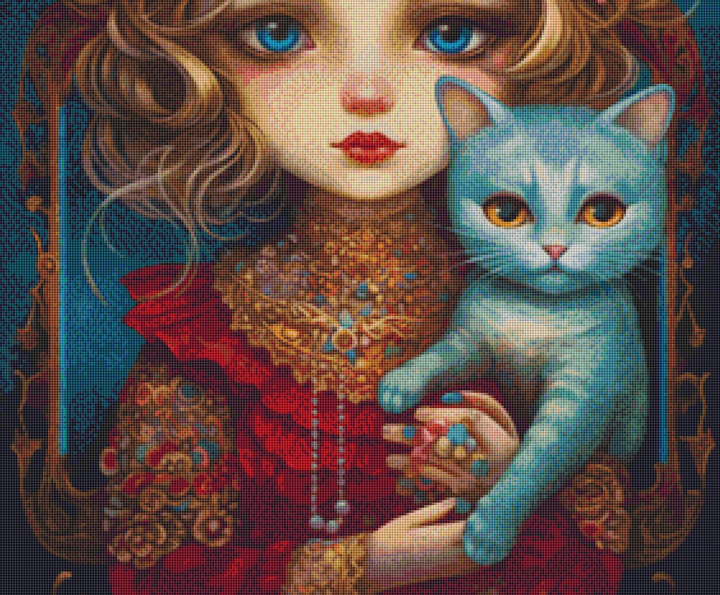 Mystical Cat Girl 3 cross stitch pattern by DutchLadyMysticArt