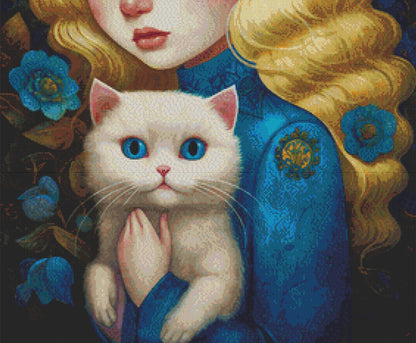 Mystical Cat Girl 6 cross stitch pattern by DutchLadyMysticArt