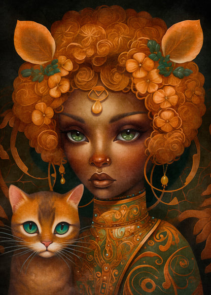 Mystical Cat Girl 7 cross stitch pattern by DutchLadyMysticArt