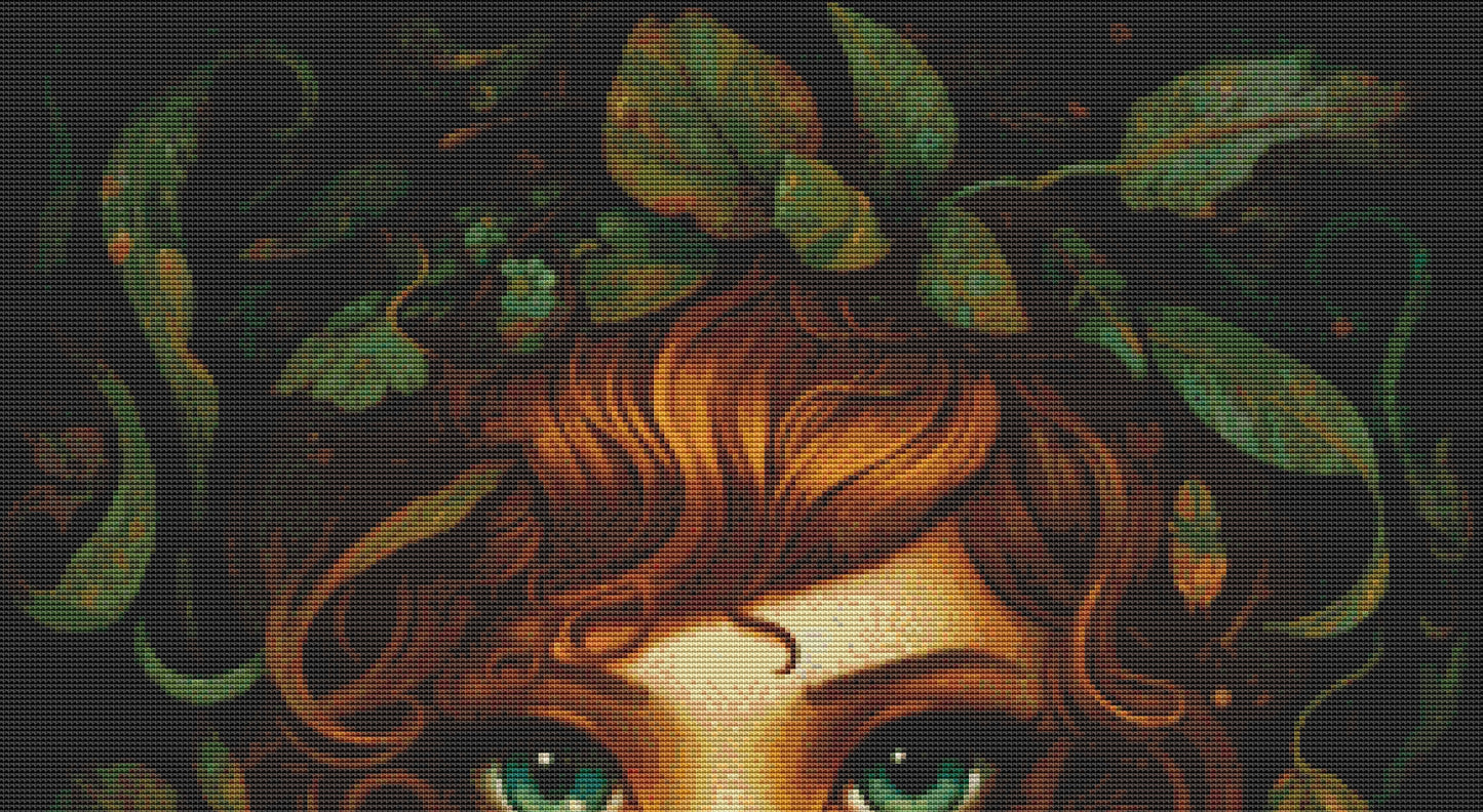 Mystical Cat Girl 8 cross stitch pattern by DutchLadyMysticArt