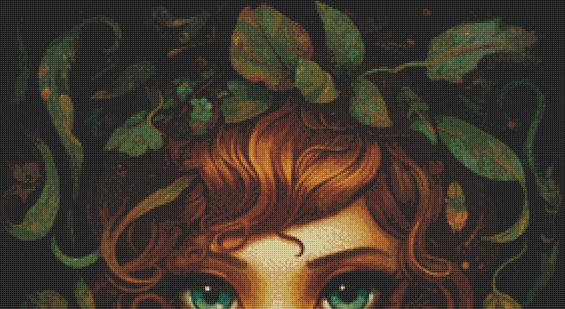 Mystical Cat Girl 8 cross stitch pattern by DutchLadyMysticArt