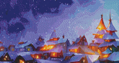 Christmas Light Village ©Adobe Ext. License cross stitch pattern by StitchesSewBeautiful