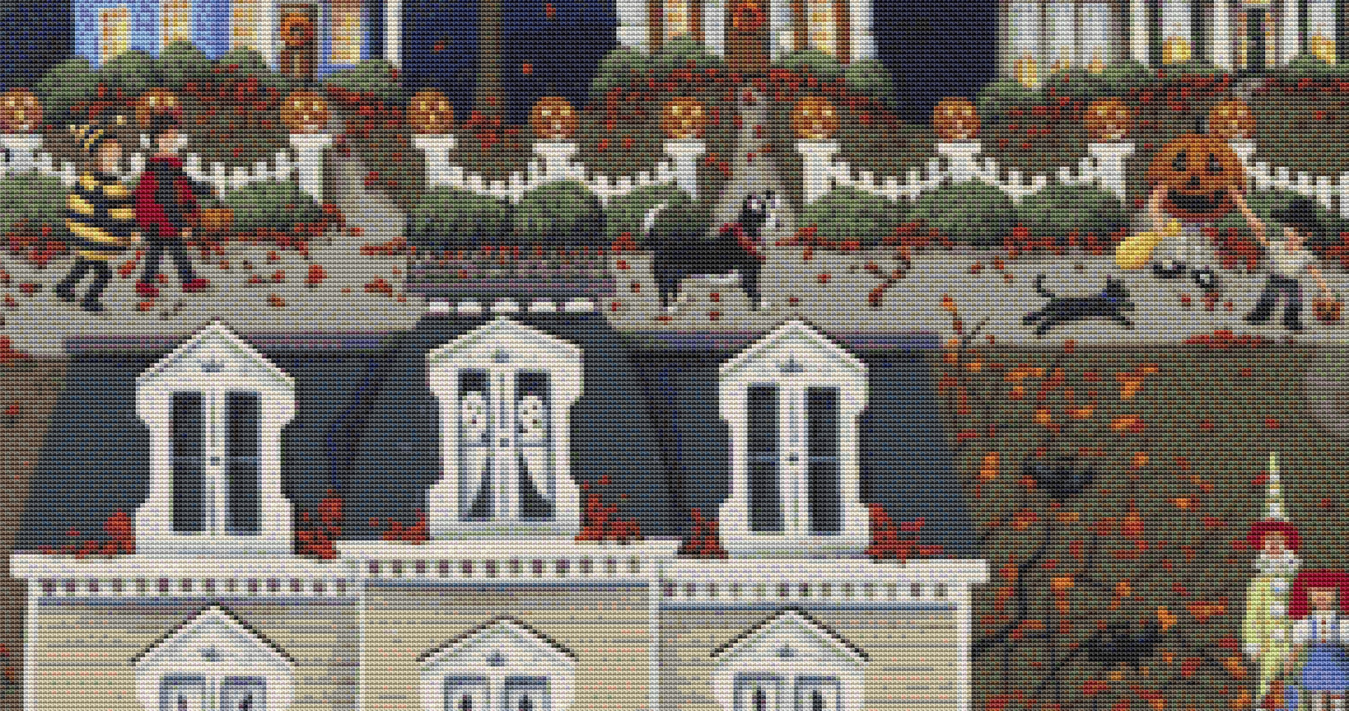 Echoes of Trick or Treat cross stitch pattern by Catherine Holman/Ansada Art Licensing Group, LLC
