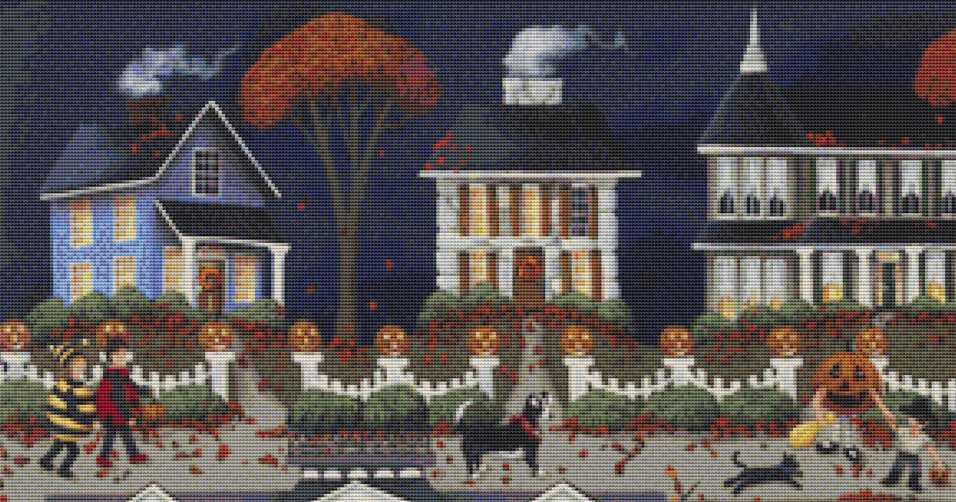 Echoes of Trick or Treat cross stitch pattern by Catherine Holman/Ansada Art Licensing Group, LLC