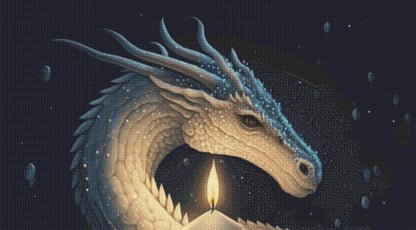 Beautiful White Christmas Dragon cross stitch pattern by Serr.Kai A Quill & Ink