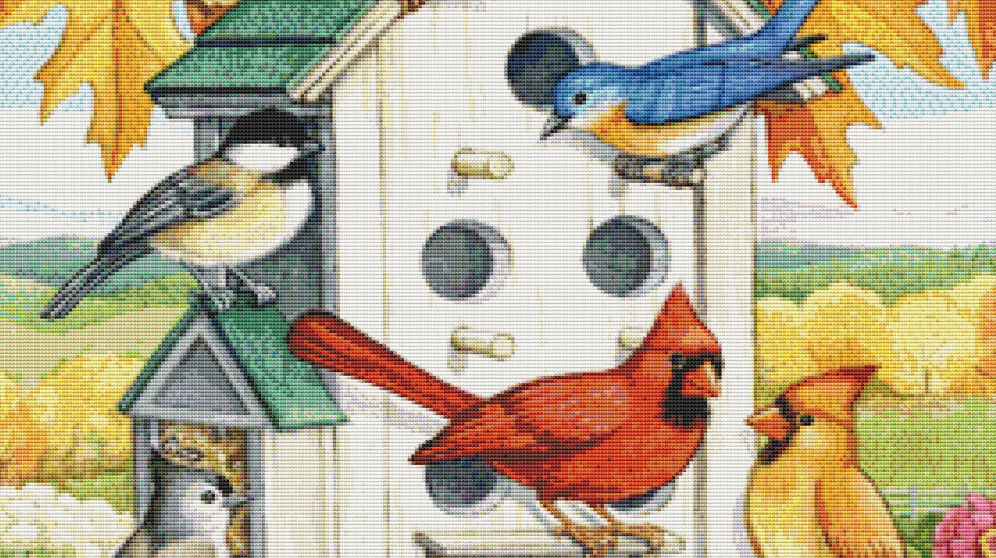 Bird House cross stitch pattern by Rose Mary Berlin/Ansada Art Licensing Group, LLC