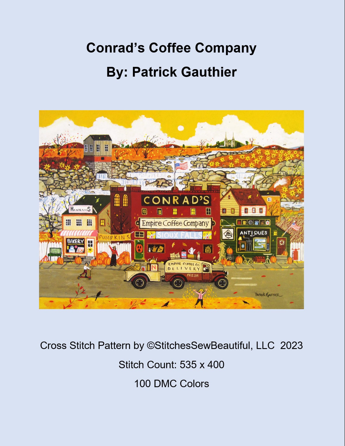 Conrad's Coffee Company cross stitch pattern by Patrick Gauthier