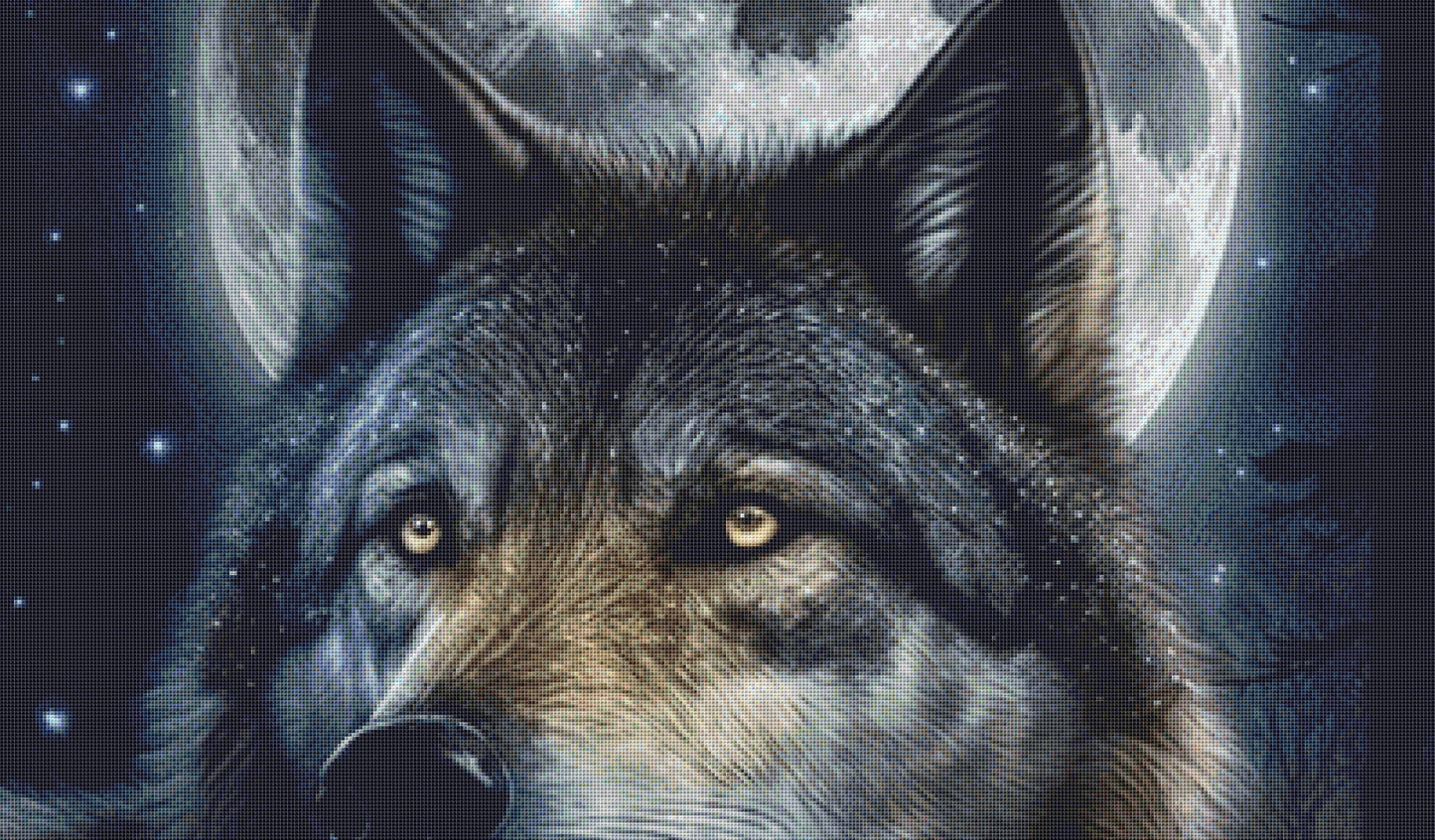 January Wolf Moon cross stitch pattern by Serr.Kai A Quill & Ink