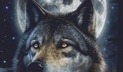 January Wolf Moon cross stitch pattern by Serr.Kai A Quill & Ink