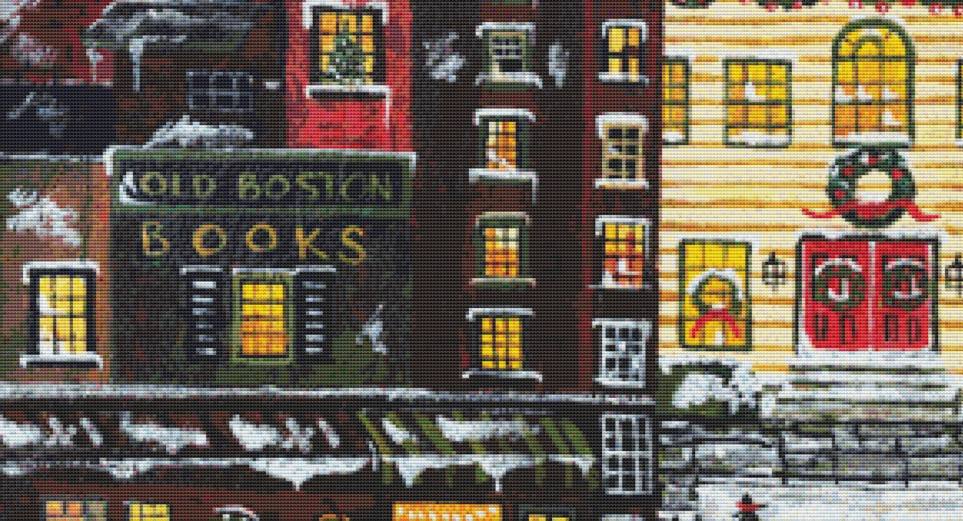 Old Boston cross stitch pattern by Patrick Gauthier