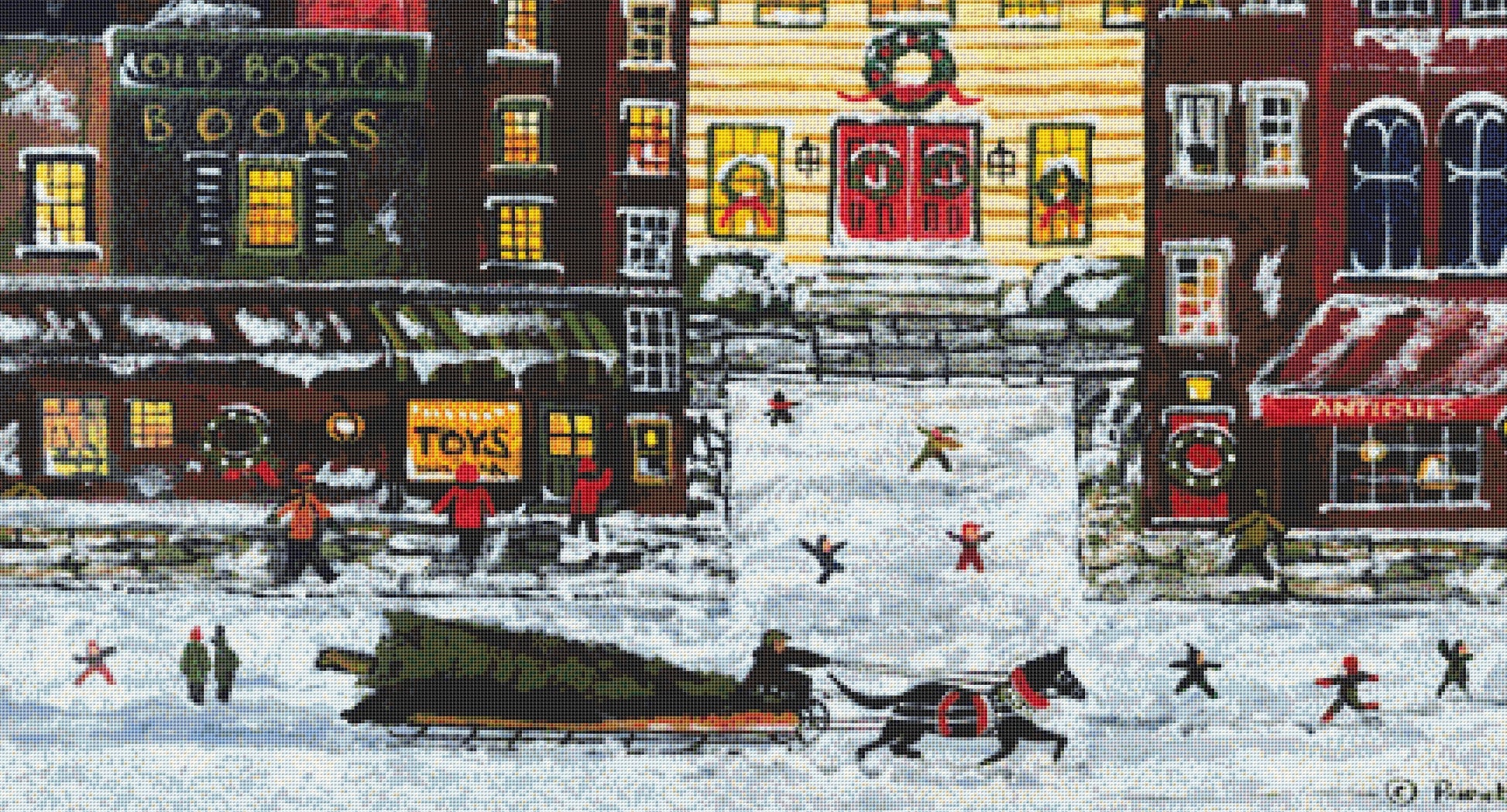 Old Boston cross stitch pattern by Patrick Gauthier